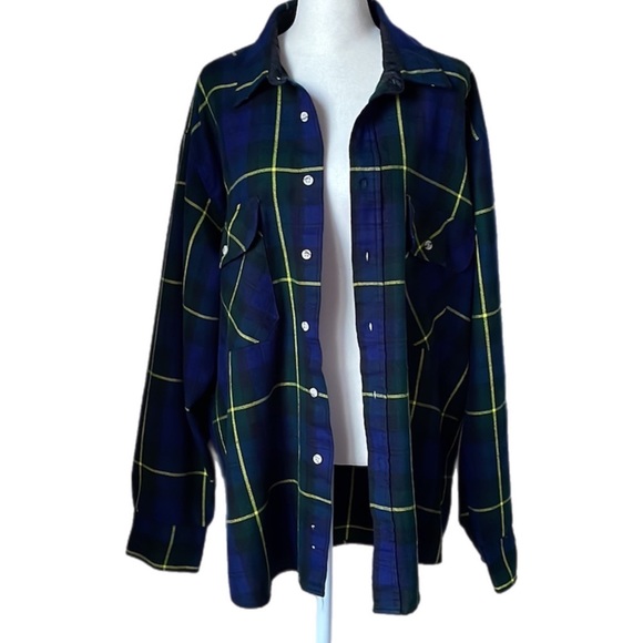 Vintage GFC Trading Co Blackwatch Plaid Cottage Cabincore Button Down - Picture 3 of 10